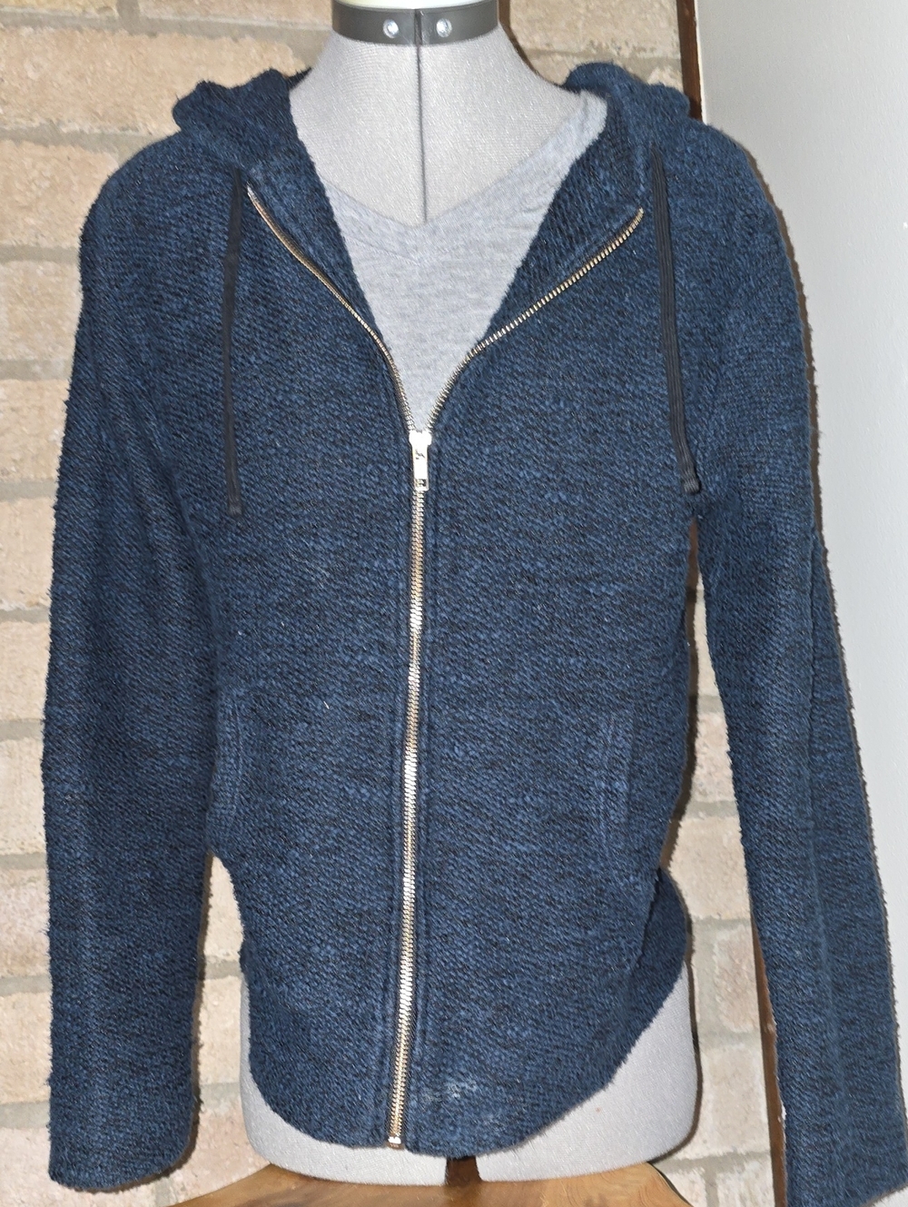 J. Crew Navy Blue Zip-Up Hooded Jacket